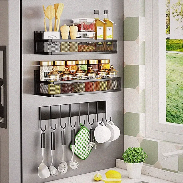 3Stück Metall Magnetische Gewürzregal Organizer Regal - Kühlschrank Kühlschrank