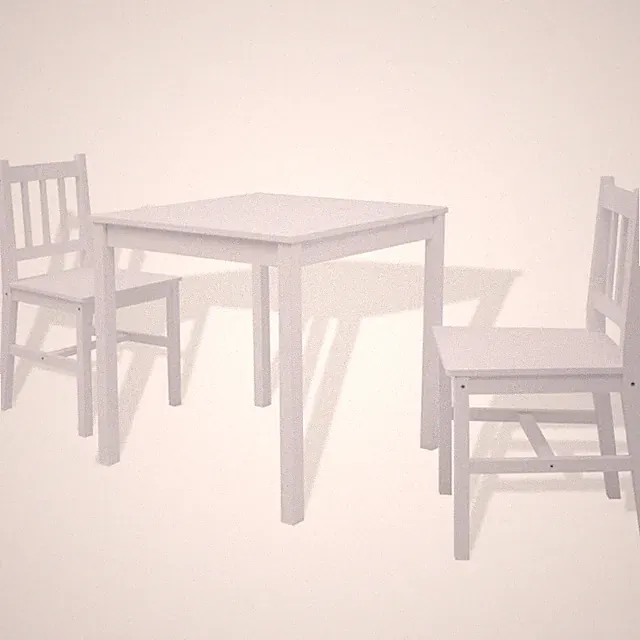3tlg. Holz Essgruppe Sitzgruppe Esstisch Stühle Esstischset Pinienholz DE
