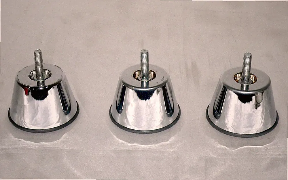 3x Stand Fuß Möbel Sockel Sofa Fuß Schrank Sideboards Kommoden Ø70 x 45 mm Chrom