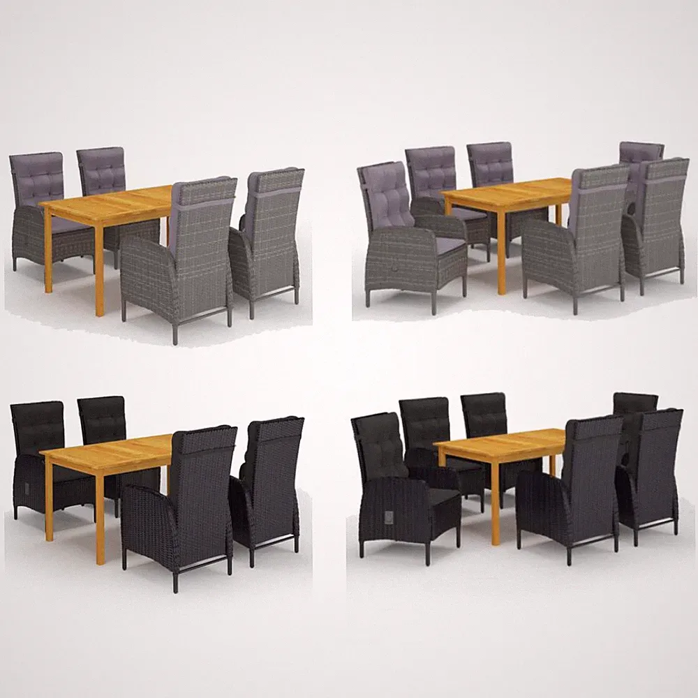 4/6 Set Garten-Essgruppe Loungemöbel Sitzgruppen Gartenset Balkonset Essgruppe