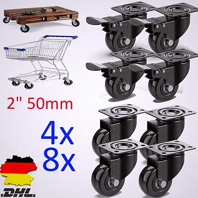 4/8 Rollen Transportrollen Laufrollen Möbelrollen Lenkrollen für Schrank Tisch
