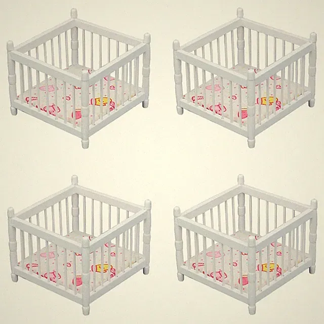 4 Count Dollhouse Schlafzimmermöbel Puppenhaus-Spielzeug-Babybett