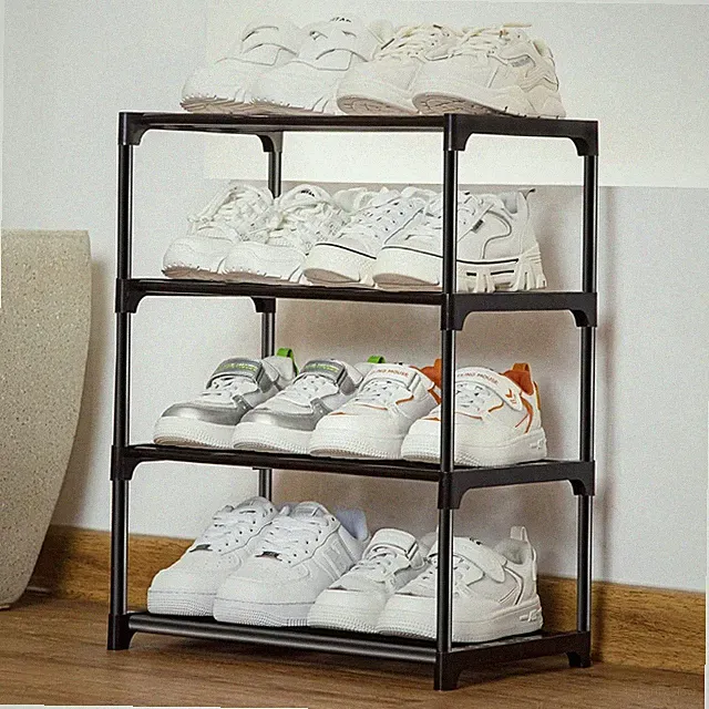 4 Ebenen Schuhregal Schuhständer Schuhaufbewahrung Mini Schuh Platzsparend