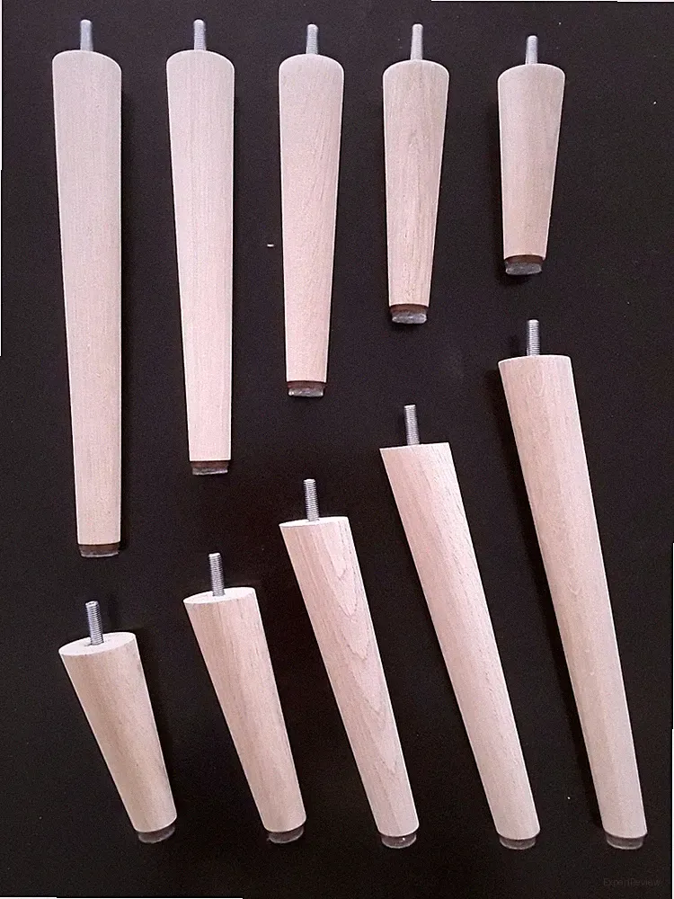 4 Eiche Holzfüße Sofafüße Möbelfüße Holz L.12-30cm schräg+gerade M8/M10 Gewinde