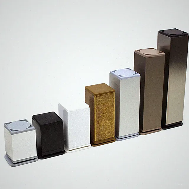 4-er SET 40x40 MODERN ALUMINIUM Möbelfuß Möbelfüße Sockelfuß Schrankfuße Fuße