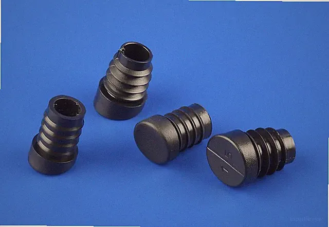 4 Fussstopfen/Stuhlgleiter 18-25mm Rund, für schrägstehende Stuhlbeine,schwarz