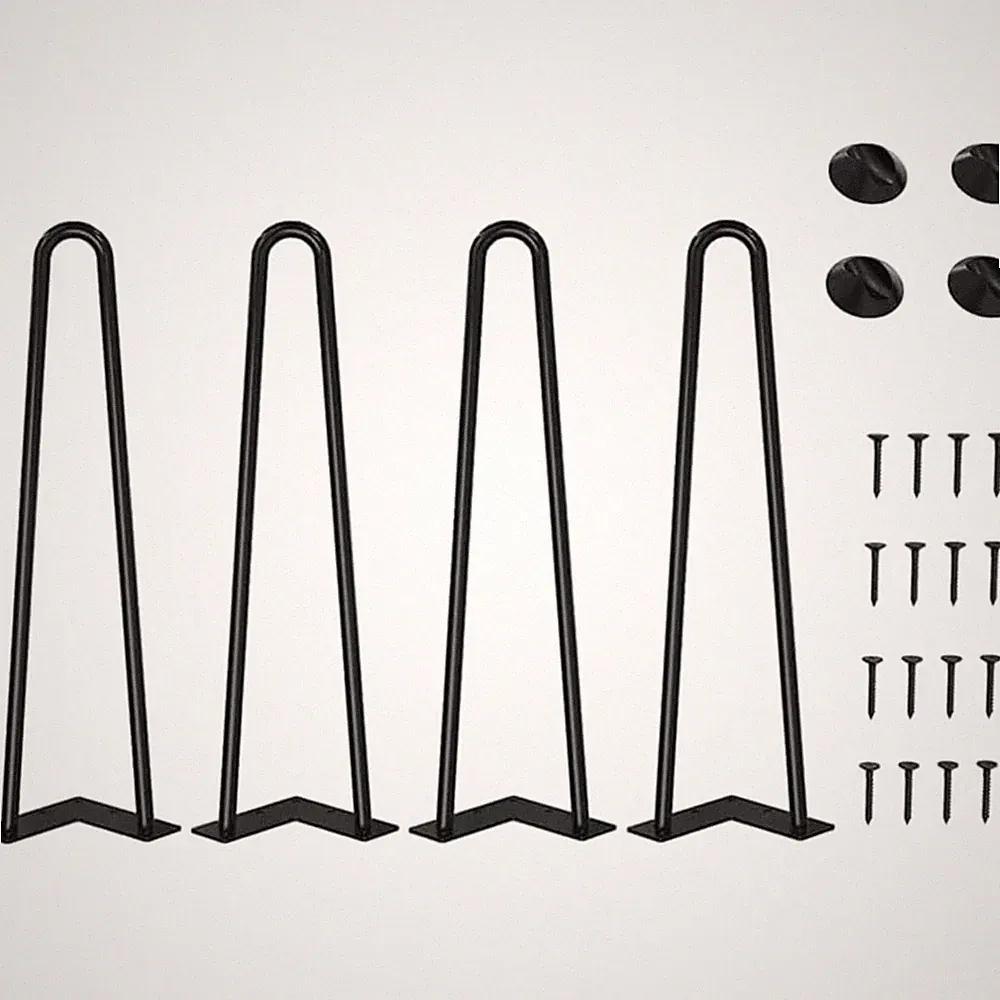 4 Haarnadel Tischbeine Metall 40cm Schwarz Industriestil Möbel DIY Sitzmöbel