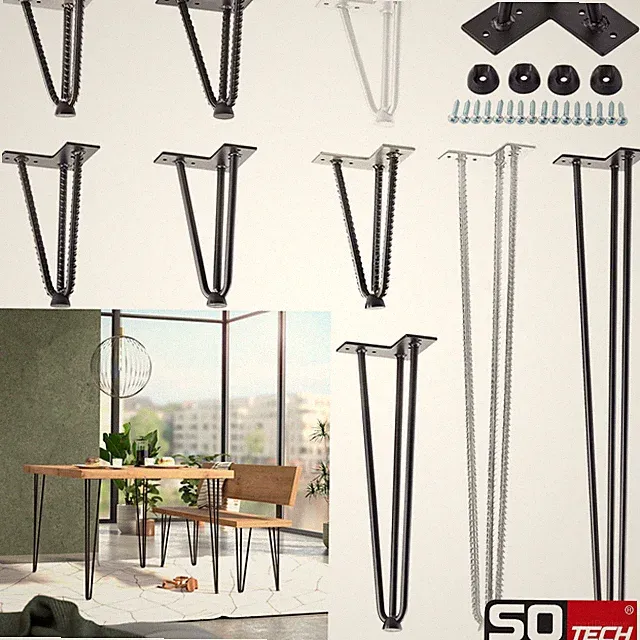 4 Hairpin Legs Haarnadelbeine Hairpins Tischbeine Tischkufe Esstisch Hairpinlegs