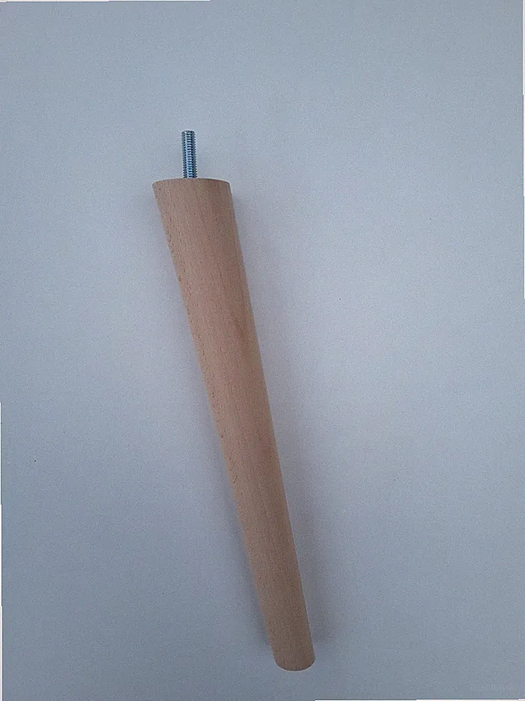 4 Holzfüße Möbelfüße Möbelbeine Buche schräg+gerade L.11-29 cm Gewinde M8/M10