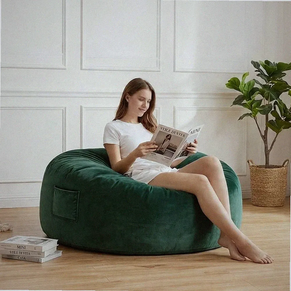 4-in-1 Memory Foam Sitzsack Sessel,Umwandelbares Sofa/Bett,Lounger für Erwachsen