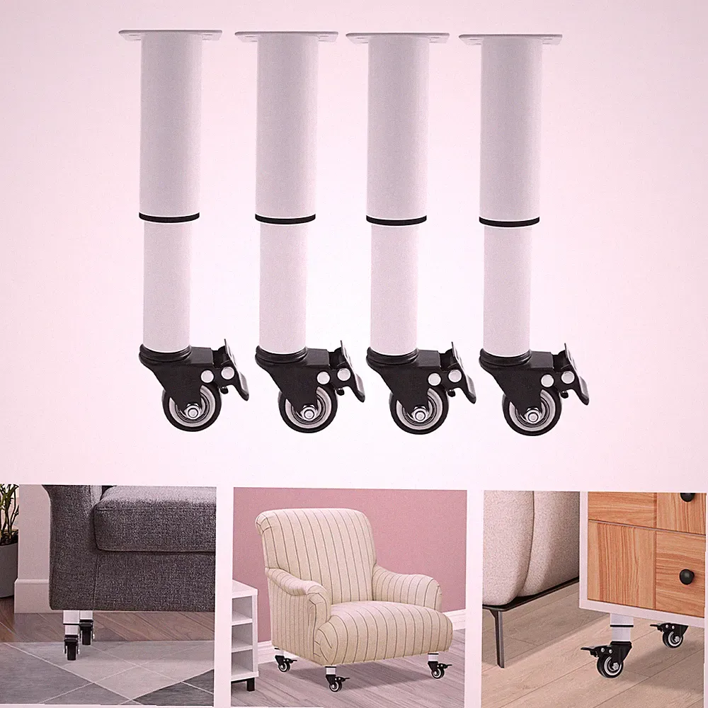 4 Pack Verstellbar Möbelfüße Mit Lenkrollen Höhenverstellbare Sofafuß Sockelfüße