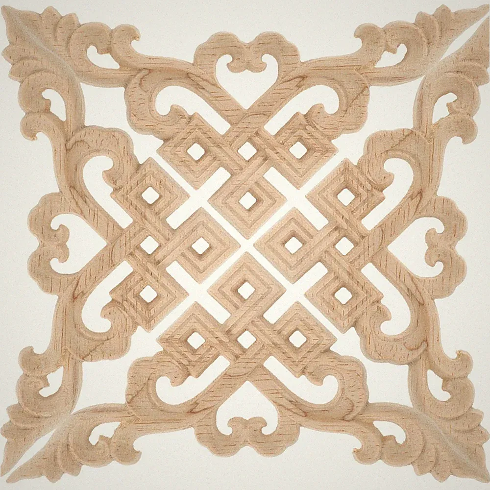 4 Pcs Dekoratives Wanddetail Möbel Ornamente Geschnitzte Holzdekoration