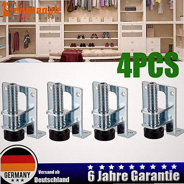 4 PCS Nivellierfüße Schwerlast Sockelfüße für Tische Regale Schränke Werkbank DE