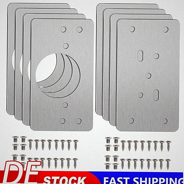 4 Set Schrankscharnier Reparaturplatte Möbel Reparatur Blech Edelstahl Schrauben