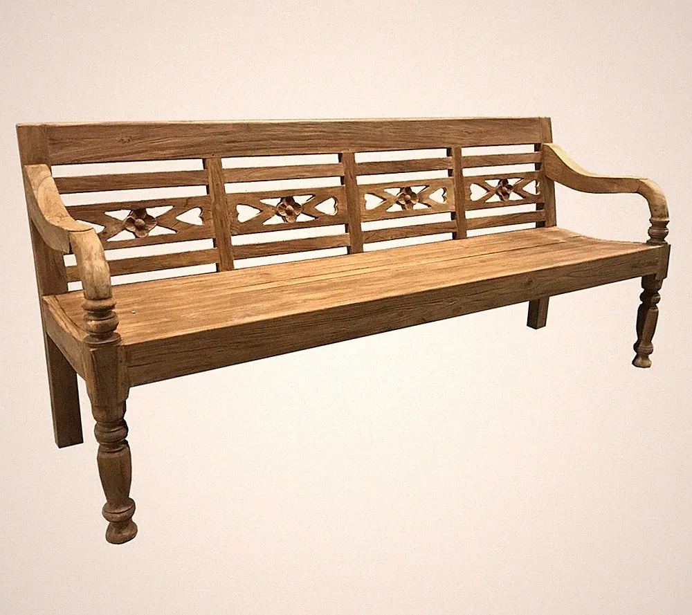 4 Sitzer Gartenbank Kasar 200 cm Sitzbank Bank Gartenmöbel Garten Teakholz NEU