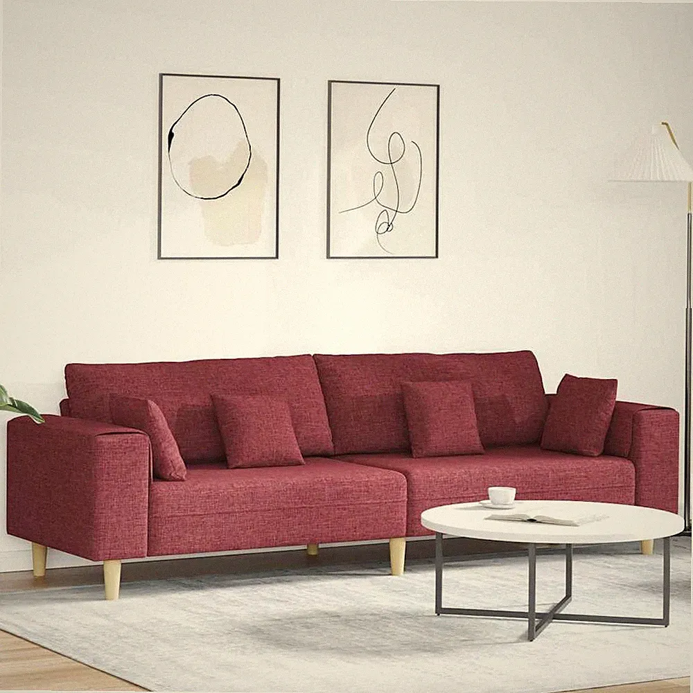 4-Sitzer Sofa mit Kissen Stoff Couch Wohnzimmer Sitzmöbel , Ottomane Auswahl