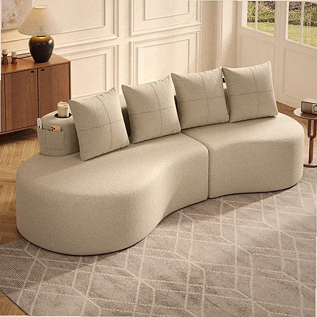 4 Sitzer Sofa Modulare Sofa Couch Kombinierbares Sofa Lounge mit Getränkehalter