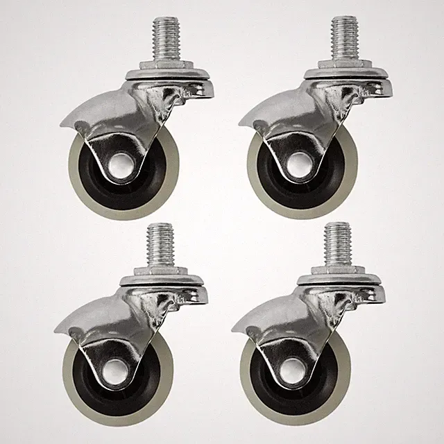 4 Stk. Paket Möbelrolle 50mm mit Gewindestift M10 Bürostuhlrollen Lenkrolle 2110