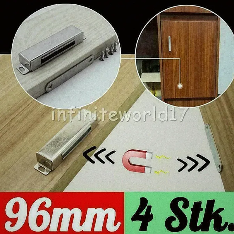 4 Stück 96mm Extrem Stark Magnet Schnäpper Magnetschnapper Möbel Türmagnet 40kg