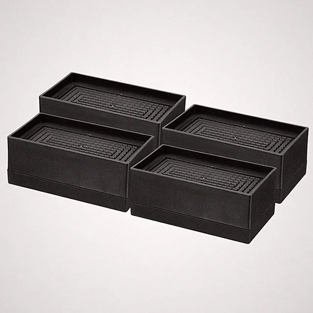 4 Stück Bettfüße für Heavy Duty, stapelbar bis 1,9" schwarz