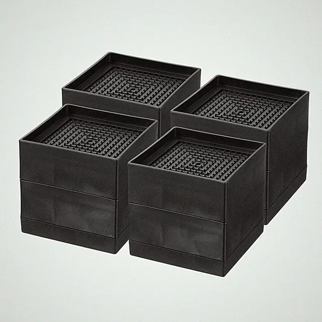 4 Stück Bettfüße für schwere Möbel stapelbar 1,9 & 3,2 cm schwarz