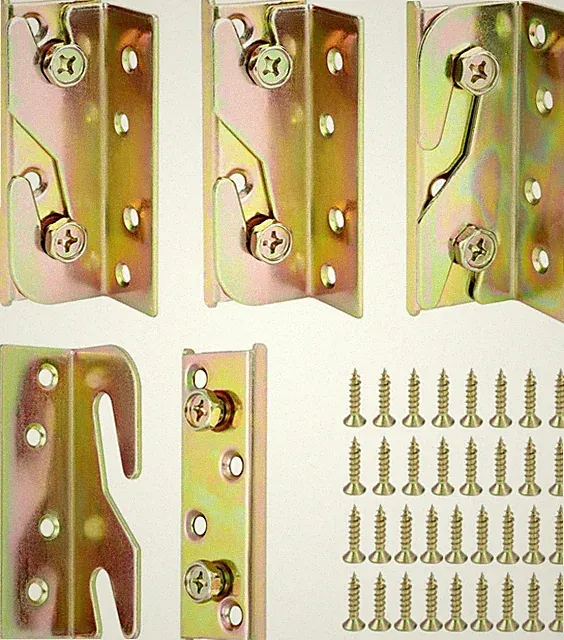 ® 4 Stück Bettverbinder Einhängebeschlag Bettbeschlag Möbelverbinder Verzinktes