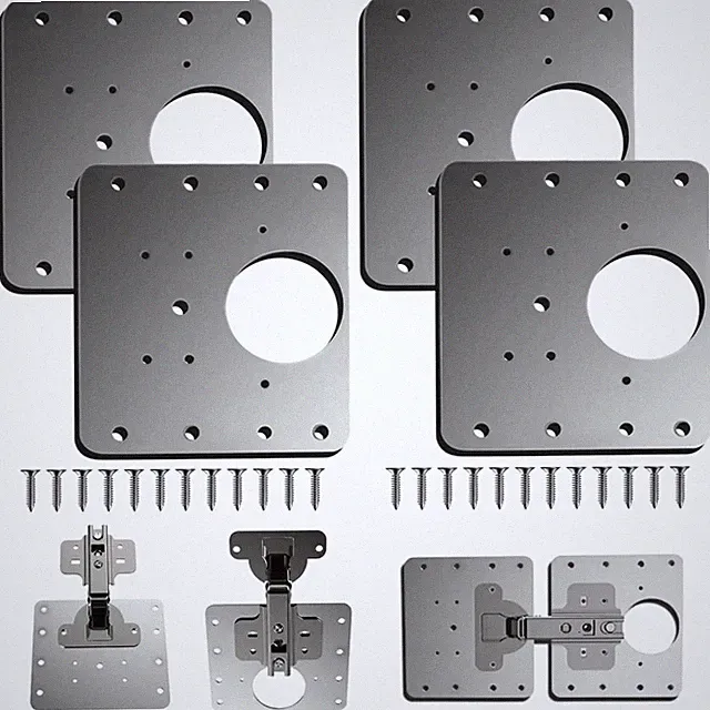 4 Stück Edelstahl Scharniere Reparaturplatten mit Schrauben, für Möbel, Küche