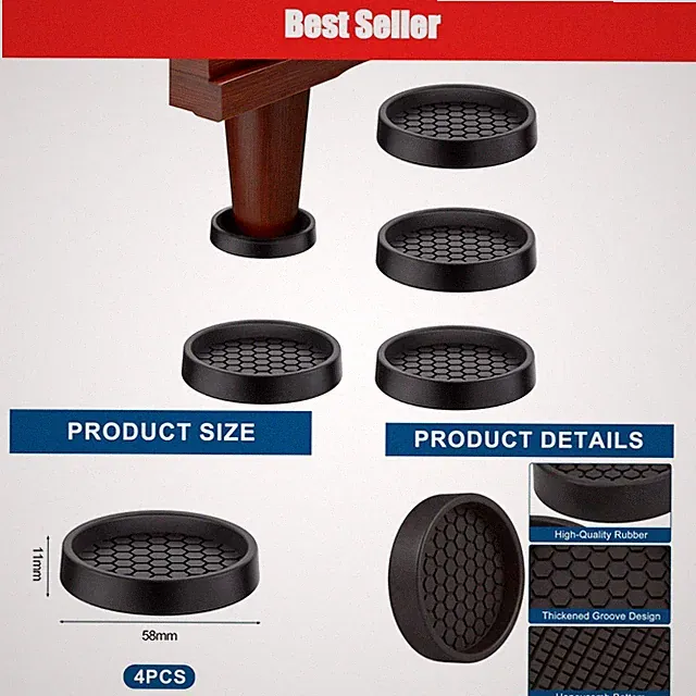 4 Stück Gummi Möbeluntersetzer 5cm Anti-Rutsch-Pads für Möbel