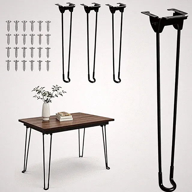 4 Stück klappbare Haarnadel-Tischbeine, DIY Möbelbeine wählbar 32 cm / 38 cm