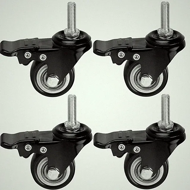 4 Stück Lenkrollen für Möbel, 40mm Möbel Rollen, Transportrollen, M8