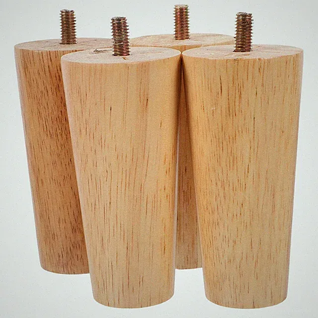 4 Stück Massivholz-Möbelbeine, Ersatzfüße für Sofa, Couch, Schrank, Bett und