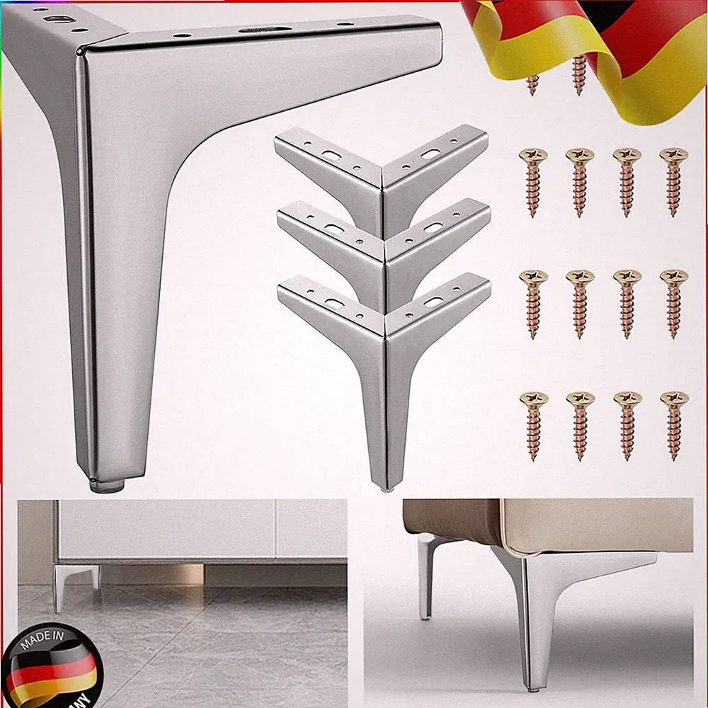 4 Stück Metall-Möbelbeine, Sofa-Beine,Modern Metal Triangle Furniture Feet DIY