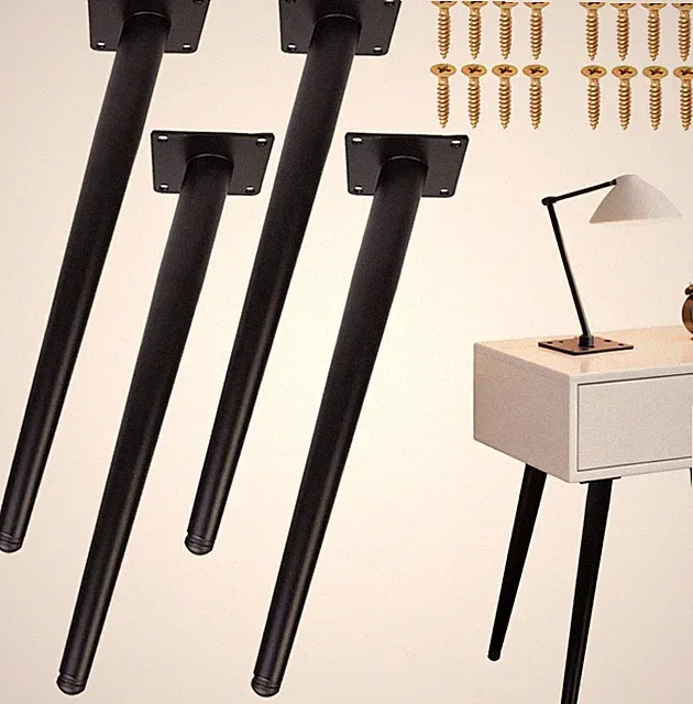 4 Stück Metall Möbelfüße 40 cm Schwarz Möbelbeine für Schrank Couch Tisch
