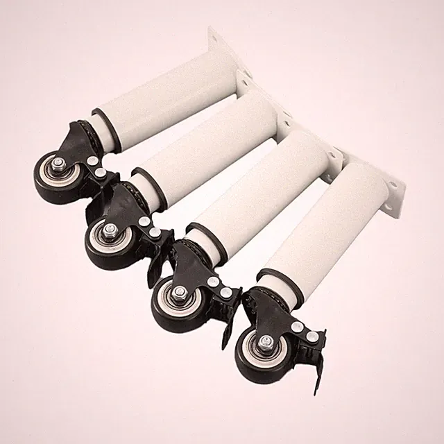 4 Stück Möbelfüße mit Lenkrollen 360° Drehbar Möbelbeine Rollen mit Bremse 150kg