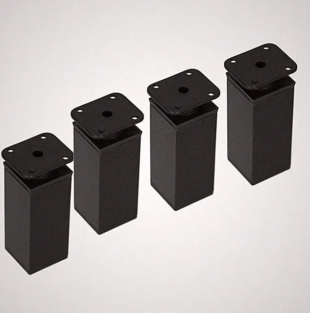 4 Stück Möbelfüße Stellfuß höhenverstellbar Schrankfüße 40x40mm -Schwarz