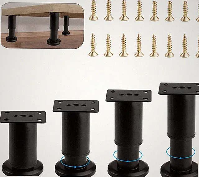 4 Stück Möbelfüße Verstellbar, Edelstahl Möbelfuß Höhenverstellbar 180Mm - 300Mm