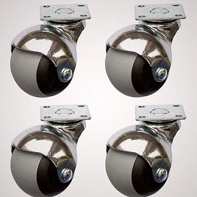 4 Stück Paket Möbelrolle 40mm mit Platte Bürostuhlrollen Möbelrad Lenkrolle 2109