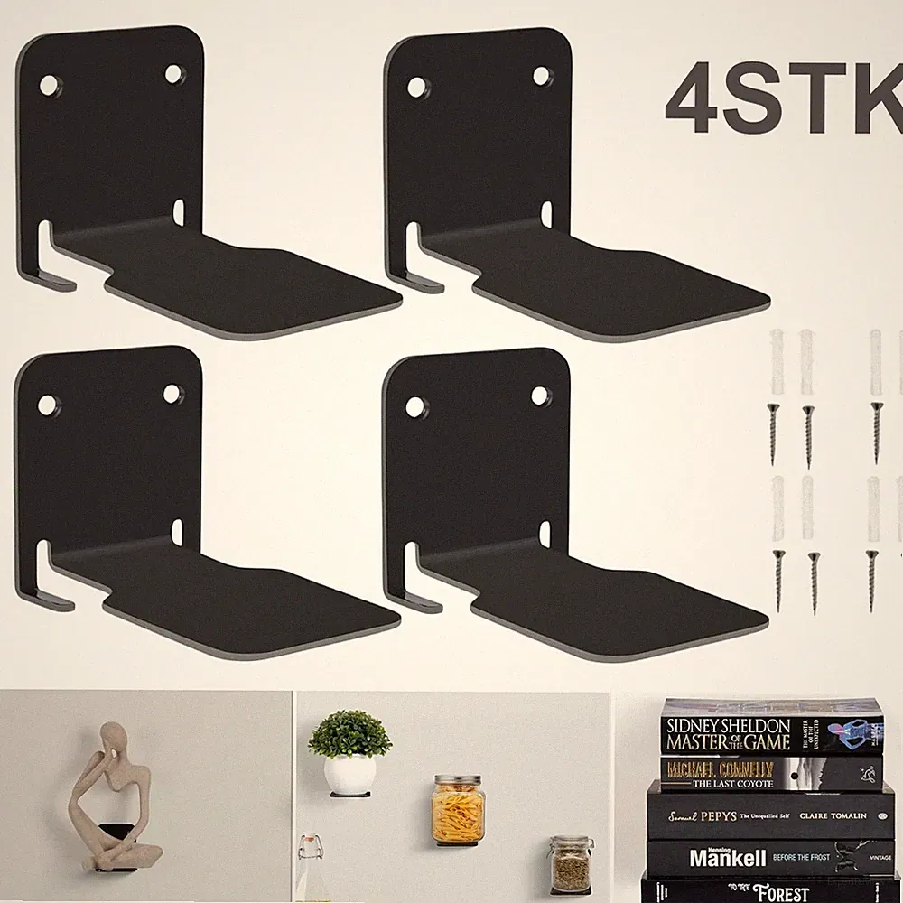4 Stück Unsichtbares Bücherregal Regal modern multifunktional für Schlafzimmer