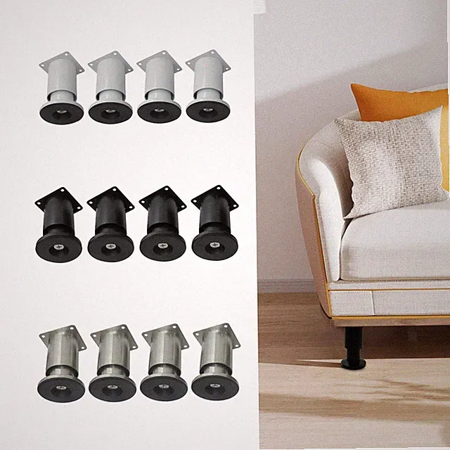 4 Stück verstellbare Bettbeinstützfüße für Schuhschränke, Sofas, Regale
