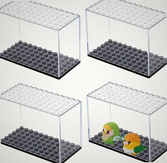 4 Stück Vitrine Für Minifiguren 95x69x47 mm Stapelbare Modellvitrine Kunststoffv