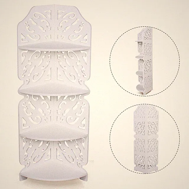 4 Tier Eckregal Küchenregal Weiß Badregal Wohnzimmer Standregal Bücherregal
