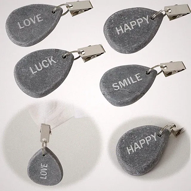 4 Tischdeckenbeschwerer Naturstein Grau Set Slogan Tischtuch-Gewichte Tischdecke