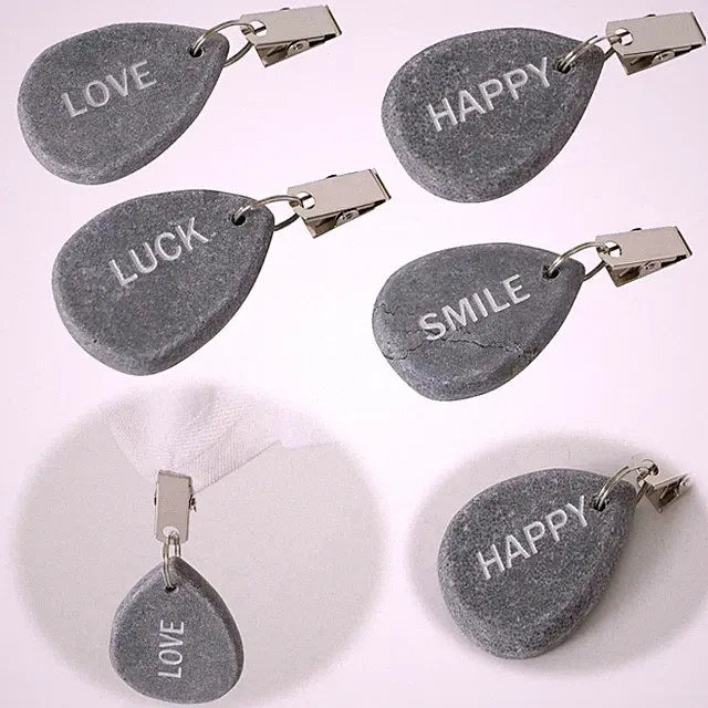 4 Tischdeckenbeschwerer Naturstein Grau Set Slogan Tischtuch-Gewichte Tischdecke