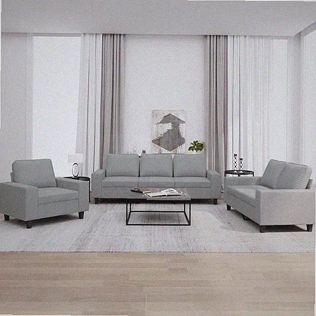 4-tlg. Sofagarnitur Stoff Sessel Sofa Couch Wohnzimmersofa Designsofa Ledersofa