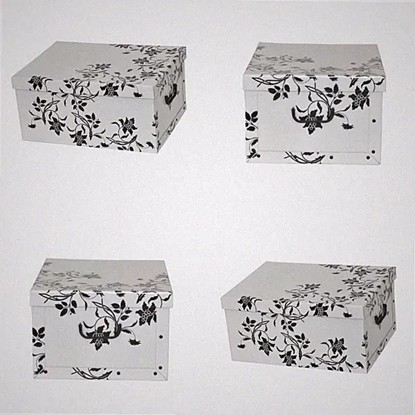 4 x Dekokarton Karton Geschenkkarton Box Schachtel Box Aufbewahrungsbox Barock W