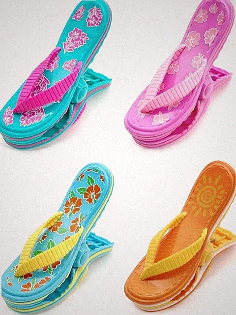 4 x Flip-Flop-Stil Neuheit Strandtuchklammern für Sonnenliege, Große Handtuch
