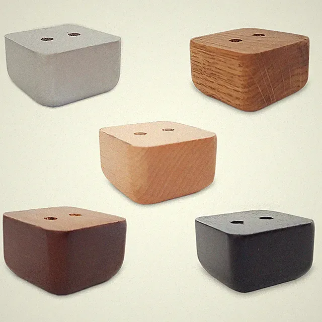 4 x Möbelfüße Holz Sofafuß Couchfüße Buche/Eiche Holzbeine Eckig Gerade
