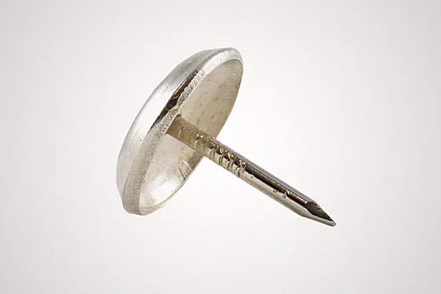4 x Möbelgleiter Stahl vernickelt 23 mm Metallgleiter mit Nagel Stahlgleiter