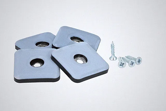 4 x Teflongleiter mit Schraube 30 x 30 mm PTFE Stuhlgleiter Möbelgleiter eckig