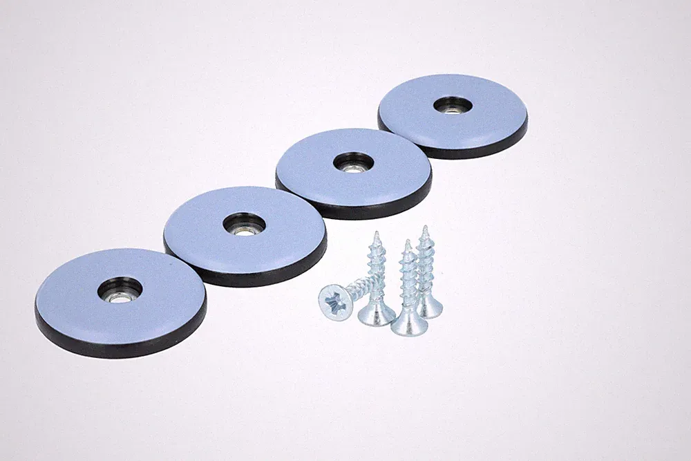 4 x Teflongleiter zum Schrauben 38 mm PTFE Möbelgleiter Stuhlgleiter rund